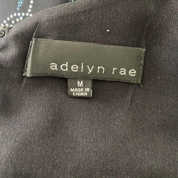 Adelyn Rae Navy Dark Blue Flower Romantic Floral A- Line Midi Dress M - Picture 7 of 7